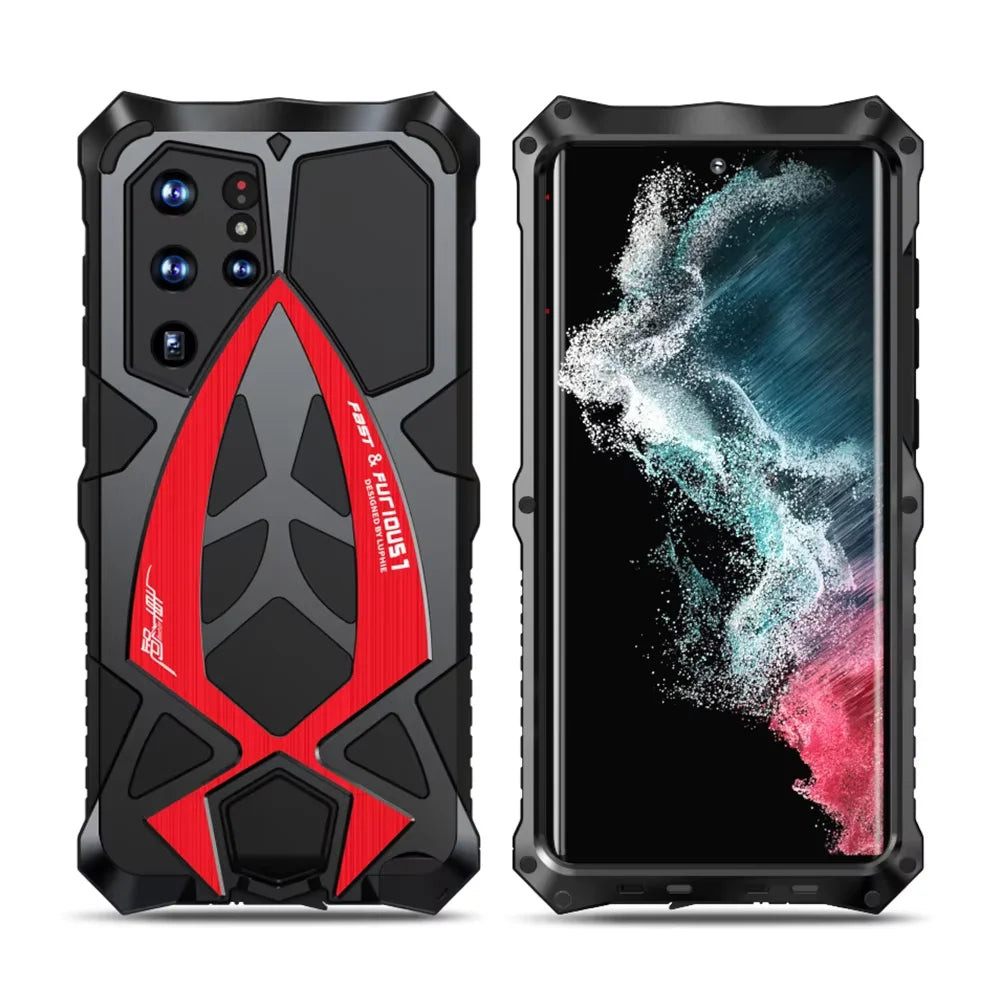 Luphie Metal Full Protect Armor Case For Samsung Galaxy S25 Ultra Phone Cover S24 23 S22Ultra S25 S24 Plus 5G Shockproof Fundas - Mountain ship