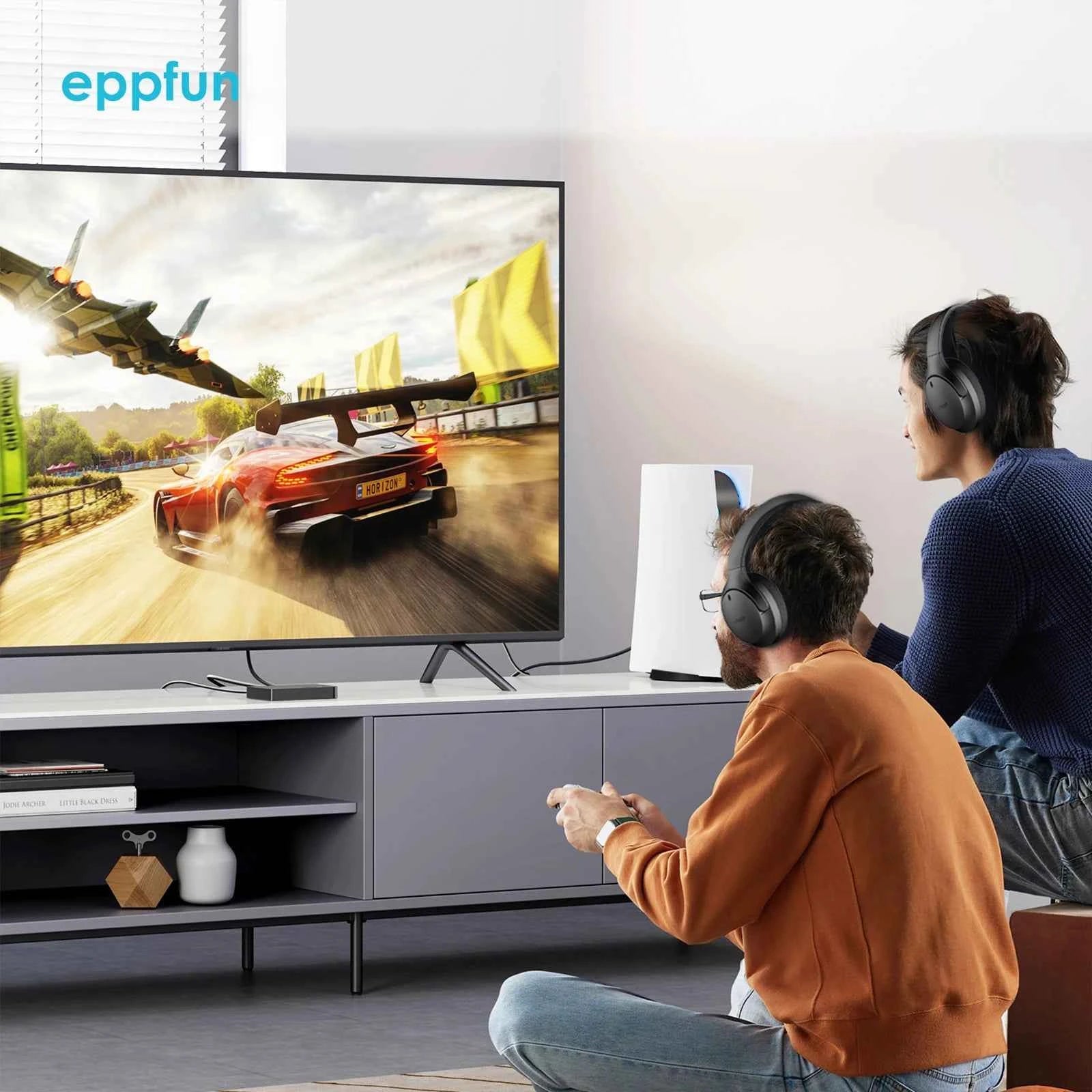 eppfun LE Audio Over Ear Bluetooth 5.4 Headphones with mic,Aptx Lossless/LC3/Auracast Headset for Music Gaming TV Watching QC308 - Mountain ship