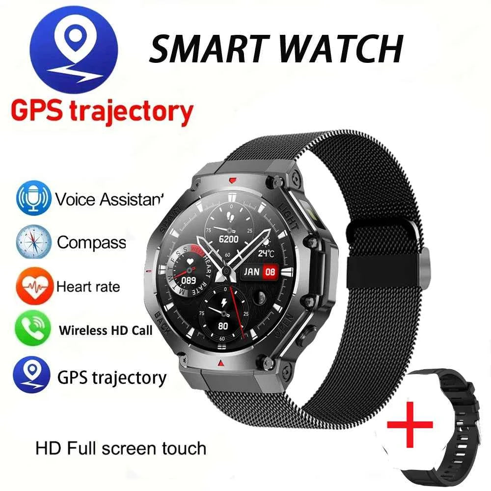 2025 New LED Smart Watch Men's HD AMOLED Bluetooth Call Waterproof Smartwatch Heart Rate Monitoring Women's Health Smart Watches - Mountain ship