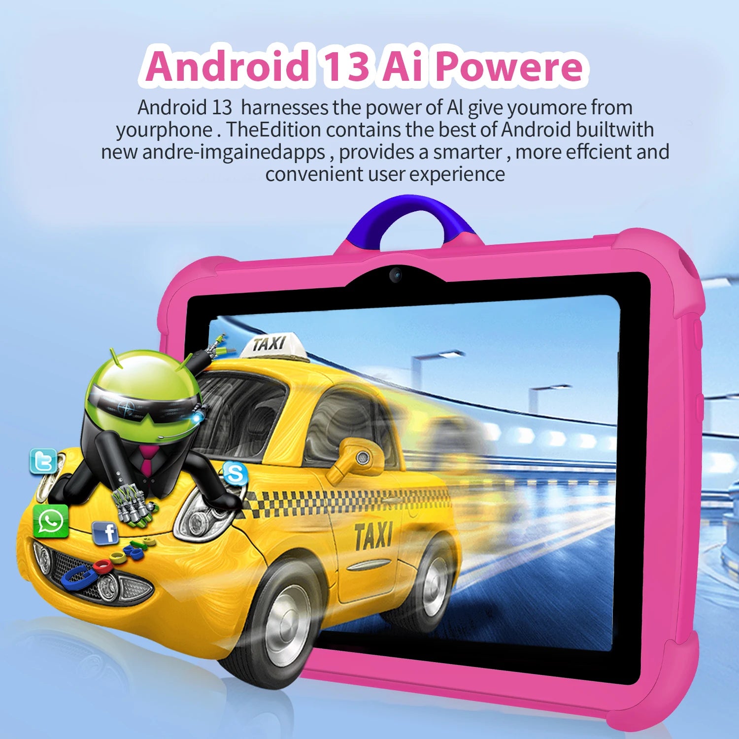 New Cartoon Pattern Kids Tablet 7 Inch Quad Core 4GB RAM 64GB ROM Android Learning Education Games Tablets Children's Gifts - Mountain ship