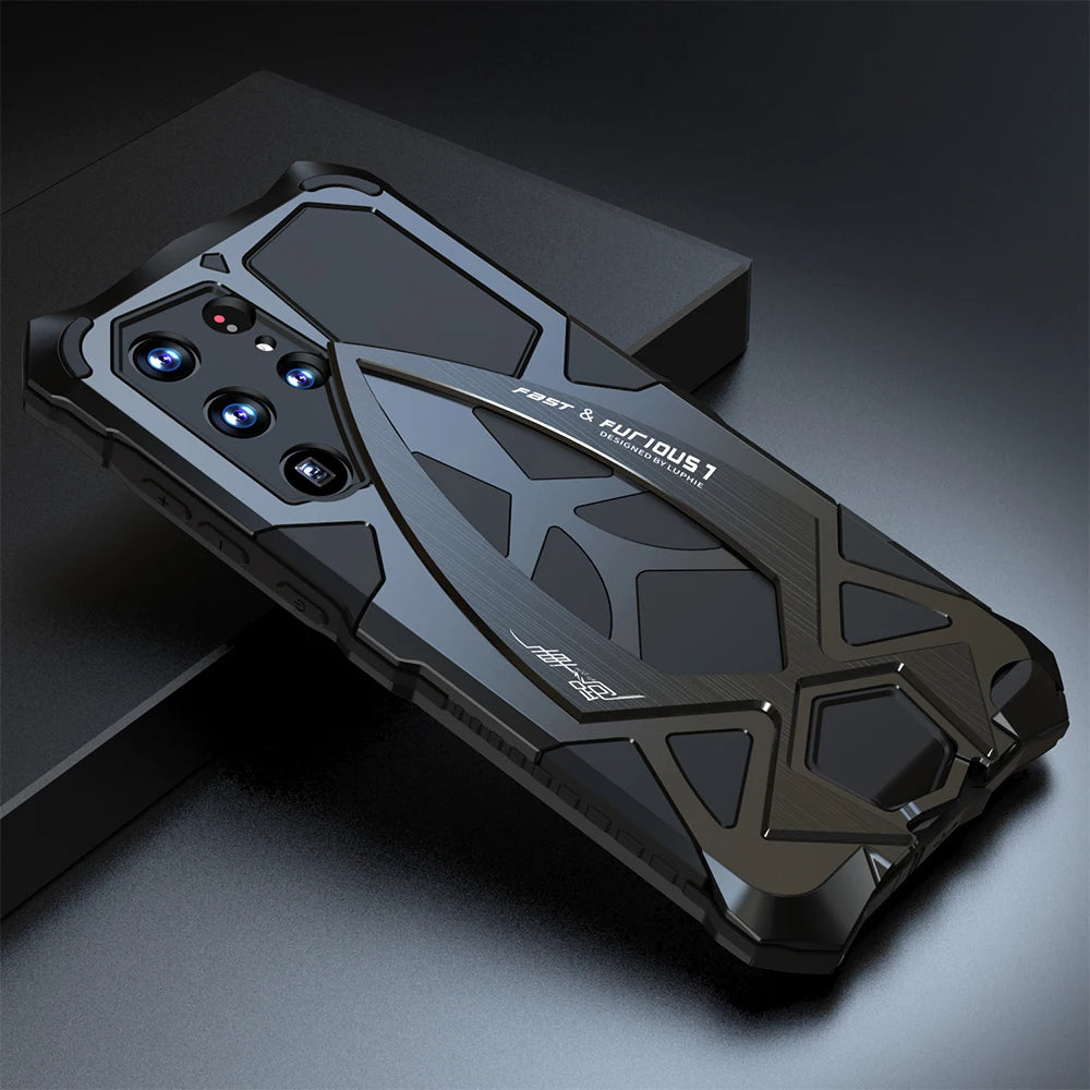 Luphie Metal Full Protect Armor Case For Samsung Galaxy S25 Ultra Phone Cover S24 23 S22Ultra S25 S24 Plus 5G Shockproof Fundas - Mountain ship
