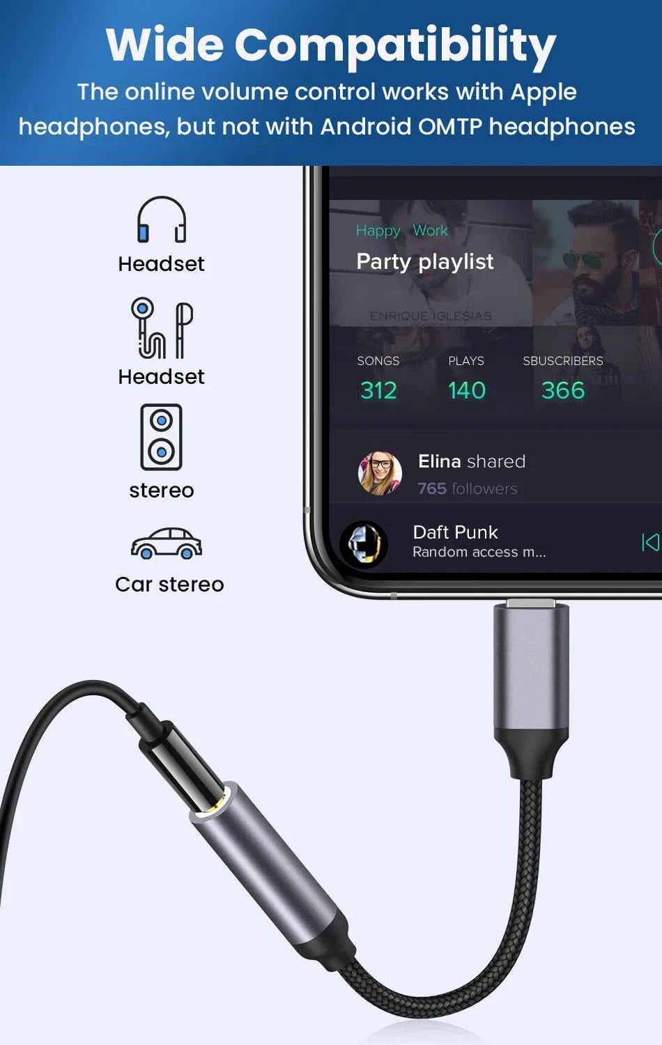 For iPhone To 3 5 MM Jack AUX Cable Adapter For iPhone 12 13 14 Pro Adapter Headphone Connector Audio Splitter phone accessories - Mountain ship