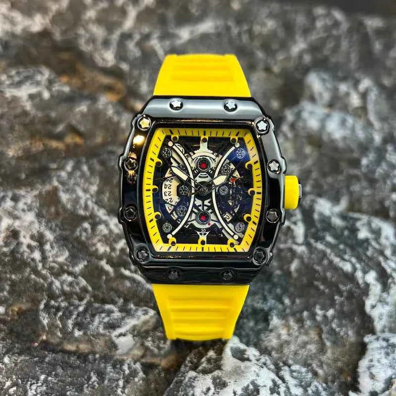 Men's Watch Light Luxury Brand Wine Barrel dial Fashionable Night Glow Sports Watch Calendar Clock Reloj L146 - Mountain ship