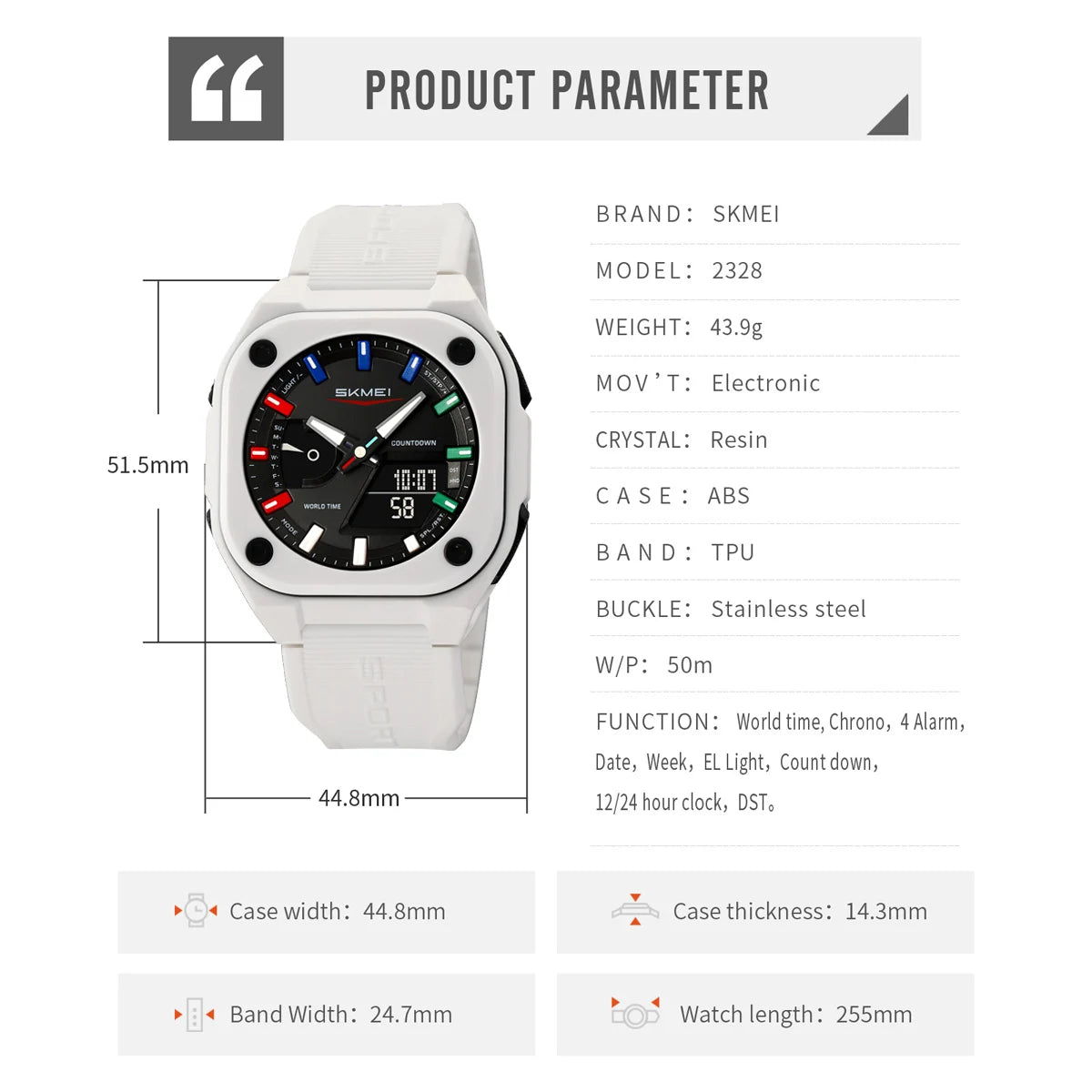 SKMEI Business Digital Electronic Watch Fashion Sports Quartz Watches For Mens Women Waterproof Wristwatches Clock Reloj Hombre - Mountain ship