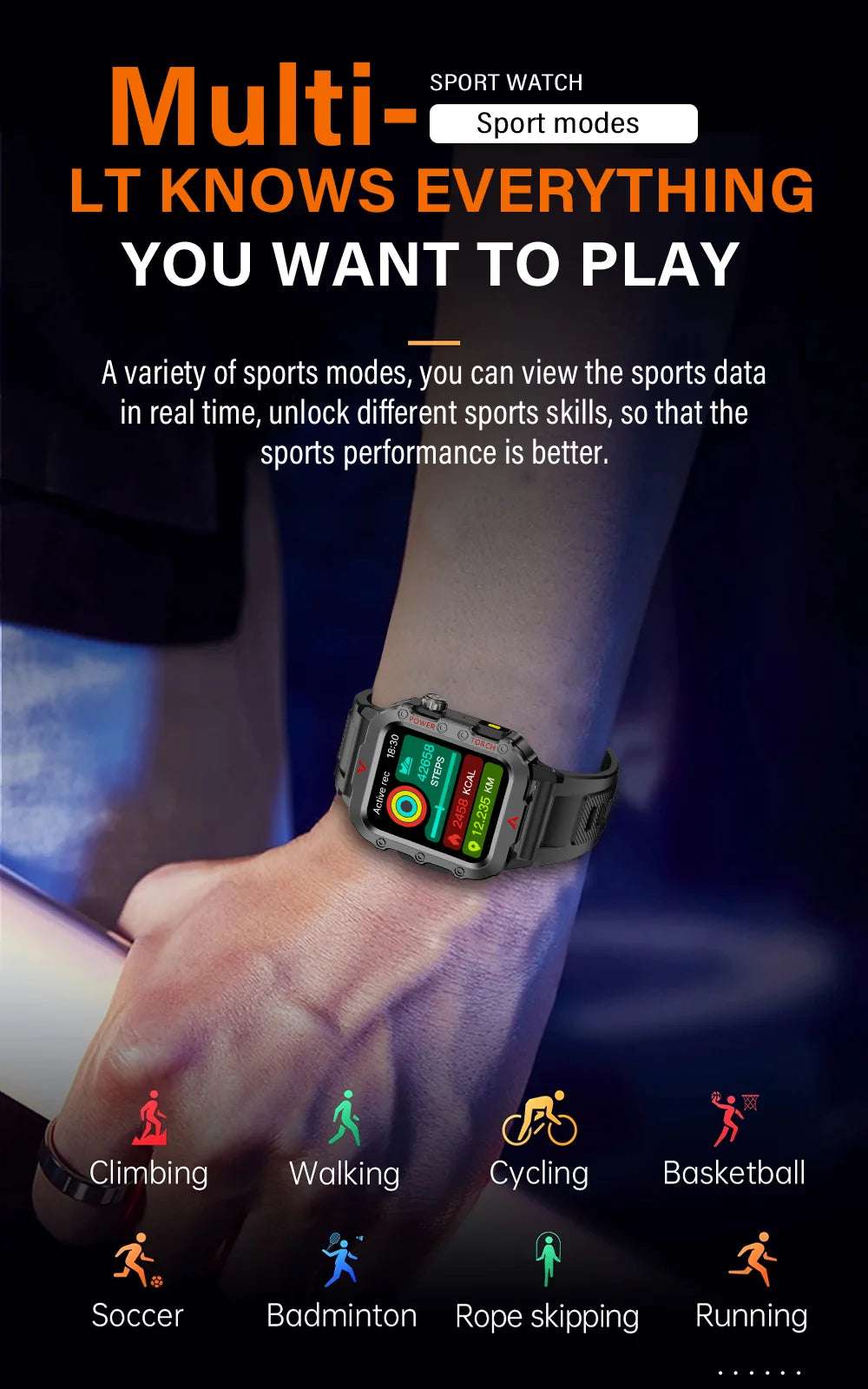 LAXASFIT 2024 Outdoor Military Men's Smart Watch Bluetooth Talk Sports Heart Rate Monitor Smart Watch Android IOS - Mountain ship