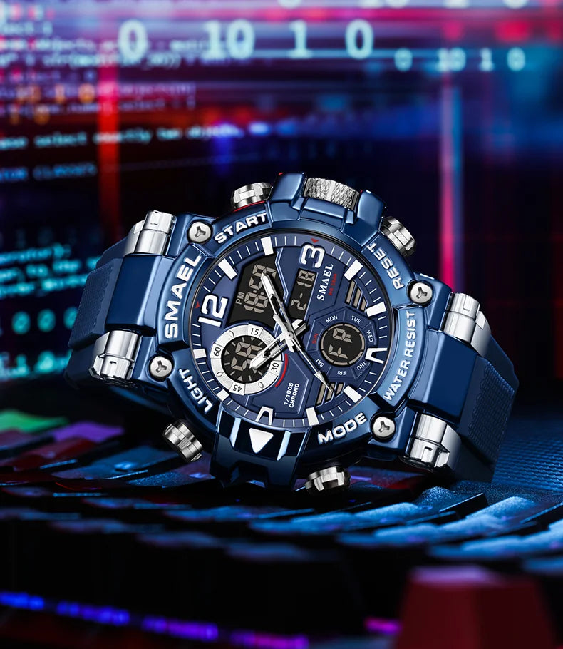 2025 SMAEL Sports Watches Men LED Watches New 50m Waterproof Digital Watches 8110 Shockproof Sports Watches for Men Electrionic - Mountain ship