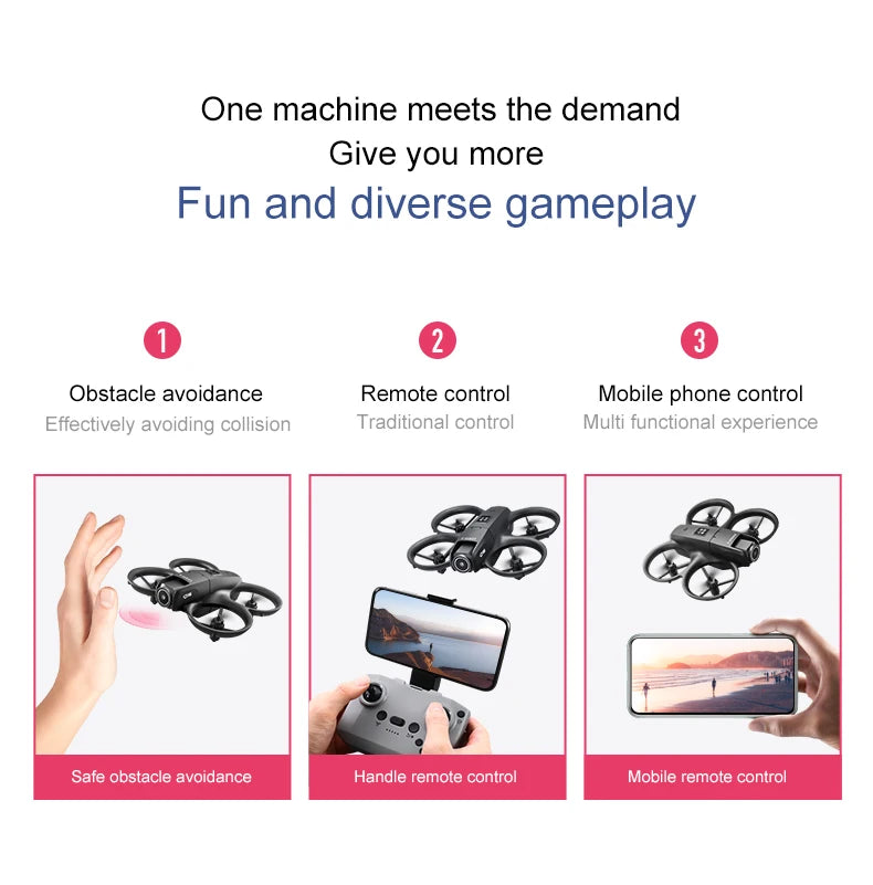 2025 D16 Mini Drone HD Camera 4K 1080P 180 ° Lens Dron Professional Obstacle Avoidance Optical Flow FPV Dron RC Quadcopter Toys - Mountain ship