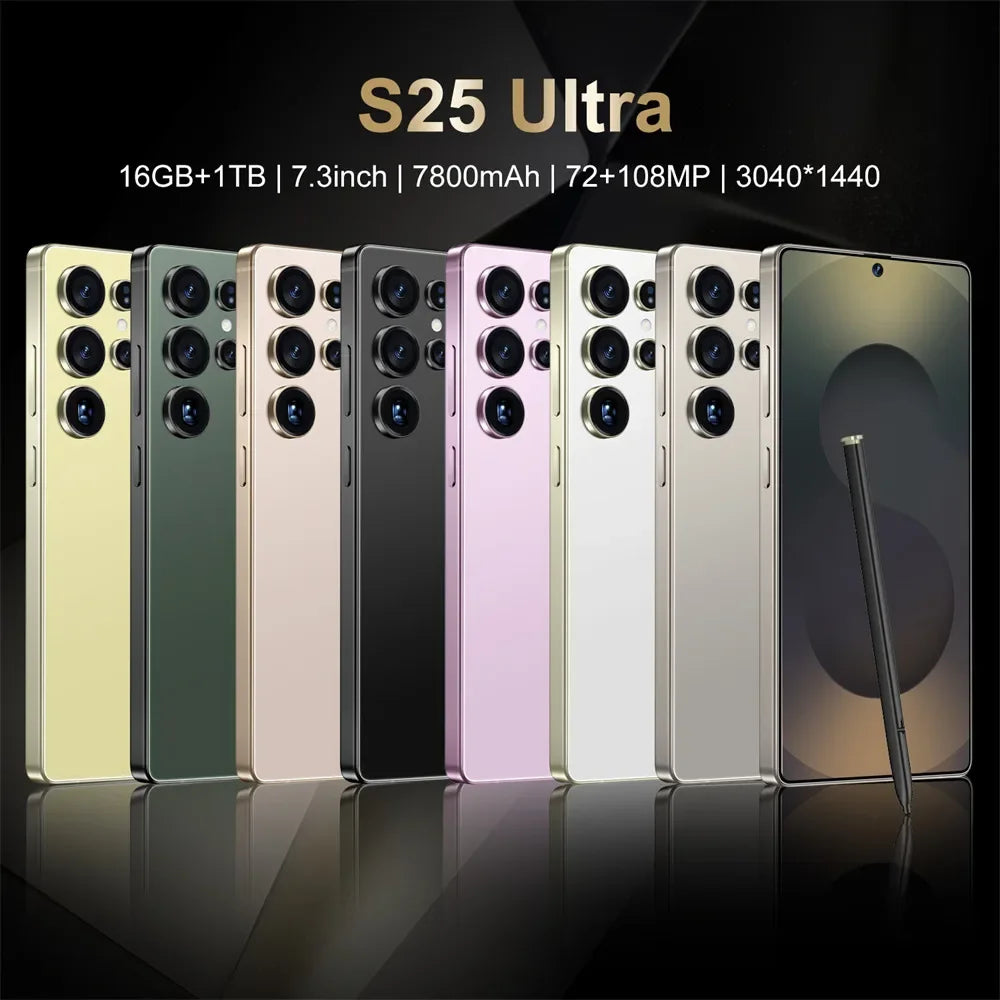 New S25 Ultra 7.3HD Original Smartphone 5G Global Version Mobile Phones Dual SIM Card Android 14 Cell Phone 7800mAh Cellphones - Mountain ship