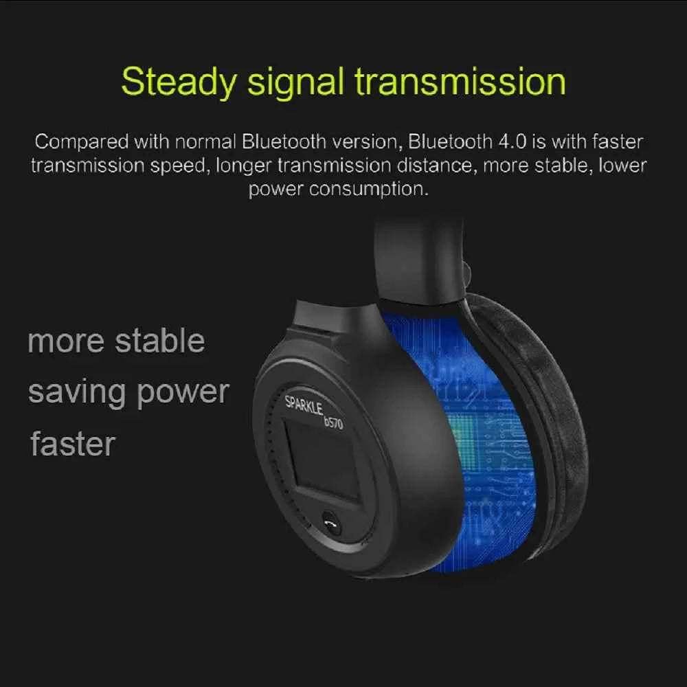 Wireless Headphone Radio Over Ear Bluetooth Compatibility Stereo Earphone Headset for Computer Phone Support FM Audio Card AUX - Mountain ship