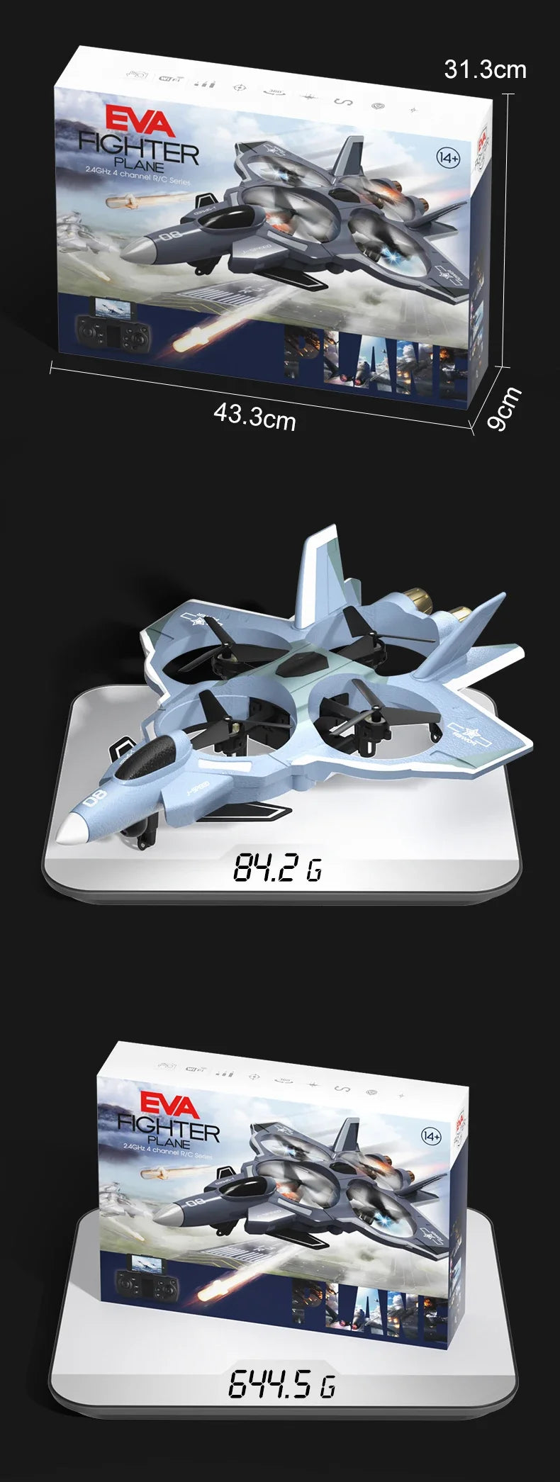JJRC Dron With Camera Glide Take Off EVA Fighter WIFI Picture Transmission 8K Aerial Foam Remote Control Aircraft Toy Gifts - Mountain ship