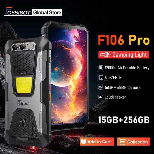 [World Premeire] FOSSiBOT F106 PRO Rugged Smartphone 15GB+256GB MTK G85 Android 14 12000mAh Cellphone Mobile phoneS 6.58”FHD+30W - Mountain ship