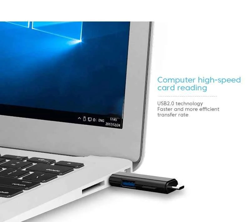 USB3.0 Card Reader 6 in 1 OTG Multifunction Type C Micro TF SD USB Card Reader Adapter Computer Laptop Tablet Phone Accessories - Mountain ship