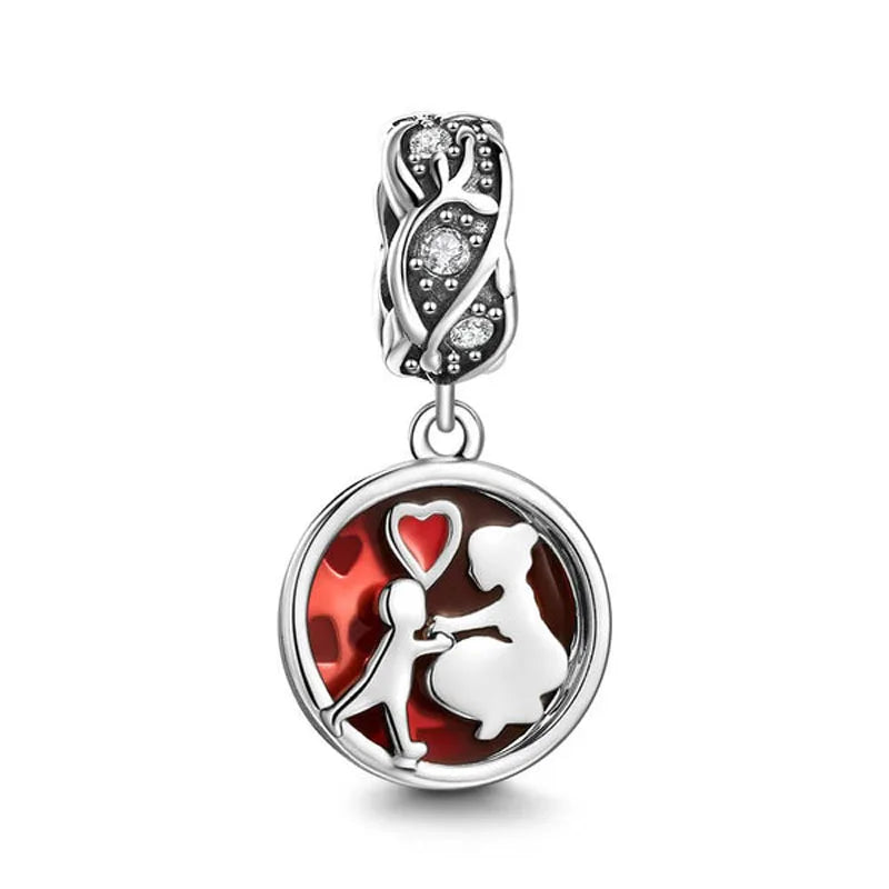 Europe 925 Silver Family Charm Fit Original Bracelet Jewelry Pendant Boy Girl Sparkling Mom Bead Sisters Pandora Dangle Plated Mountain ship