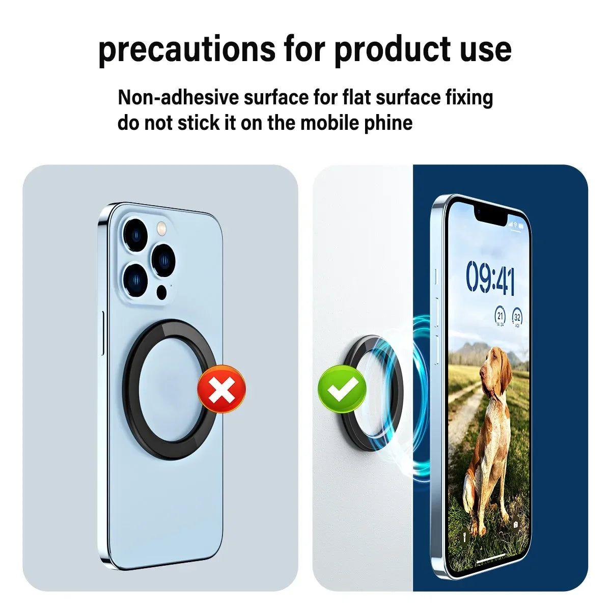 Magnetic Ring Holder For iPhone 14 13 12 Magnet Wall Mobile Phone Holder Magnetic Magsafe Car Phone Stand Universal iPad Phone - Mountain ship