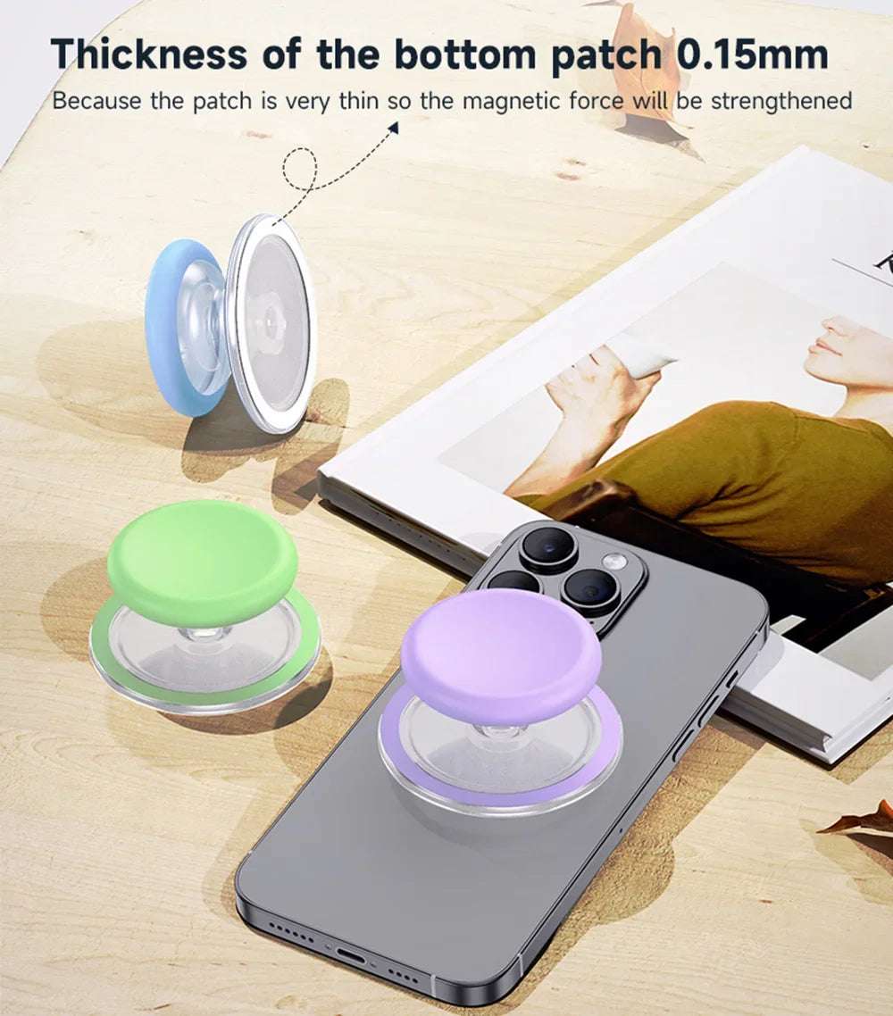 Magnetic Mobile Phone Grip Tok Holder For IPhone 15 Samsung Socket Pocket Support Mac Safe Ring Finger Folding Stand posocket - Mountain ship