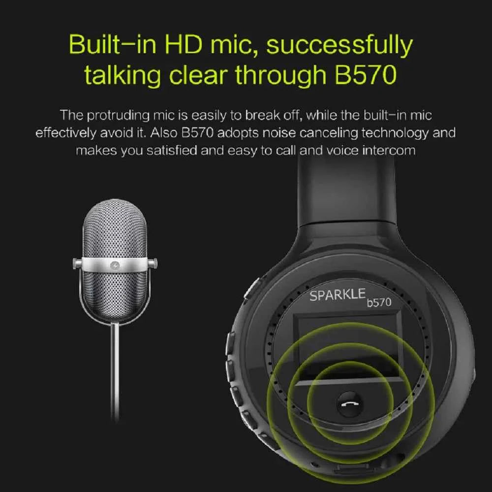 Wireless Headphone Radio Over Ear Bluetooth Compatibility Stereo Earphone Headset for Computer Phone Support FM Audio Card AUX - Mountain ship