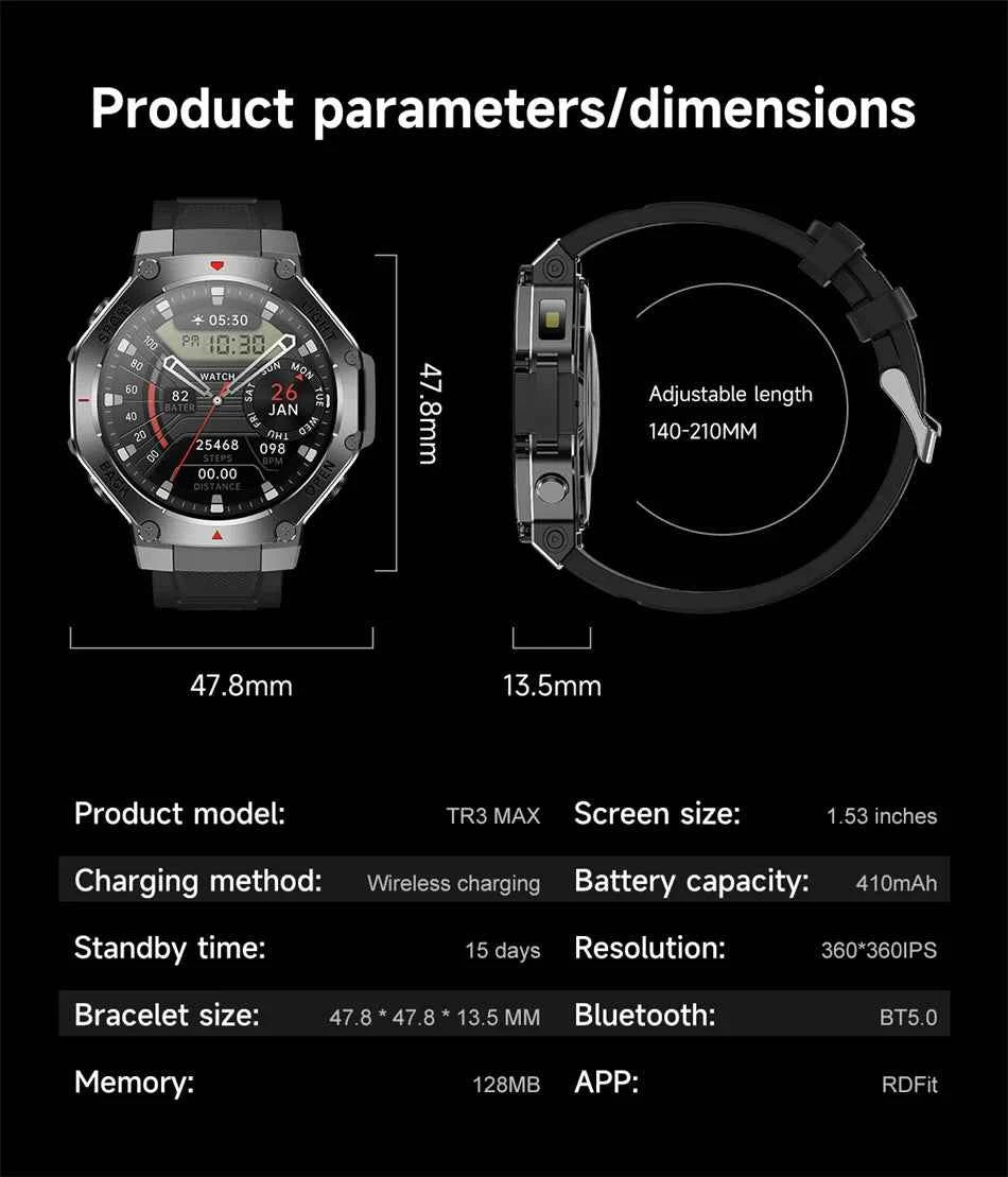 2025 New LED Smart Watch Men's HD AMOLED Bluetooth Call Waterproof Smartwatch Heart Rate Monitoring Women's Health Smart Watches - Mountain ship