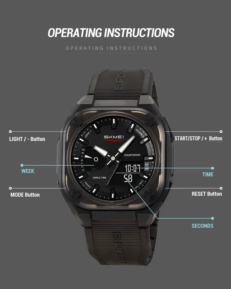 SKMEI Business Digital Electronic Watch Fashion Sports Quartz Watches For Mens Women Waterproof Wristwatches Clock Reloj Hombre - Mountain ship