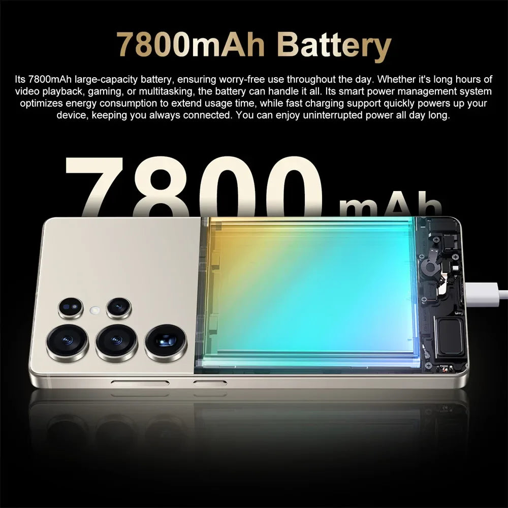 New S25 Ultra 7.3HD Original Smartphone 5G Global Version Mobile Phones Dual SIM Card Android 14 Cell Phone 7800mAh Cellphones - Mountain ship