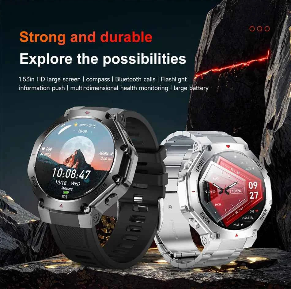 2025 New LED Smart Watch Men's HD AMOLED Bluetooth Call Waterproof Smartwatch Heart Rate Monitoring Women's Health Smart Watches - Mountain ship