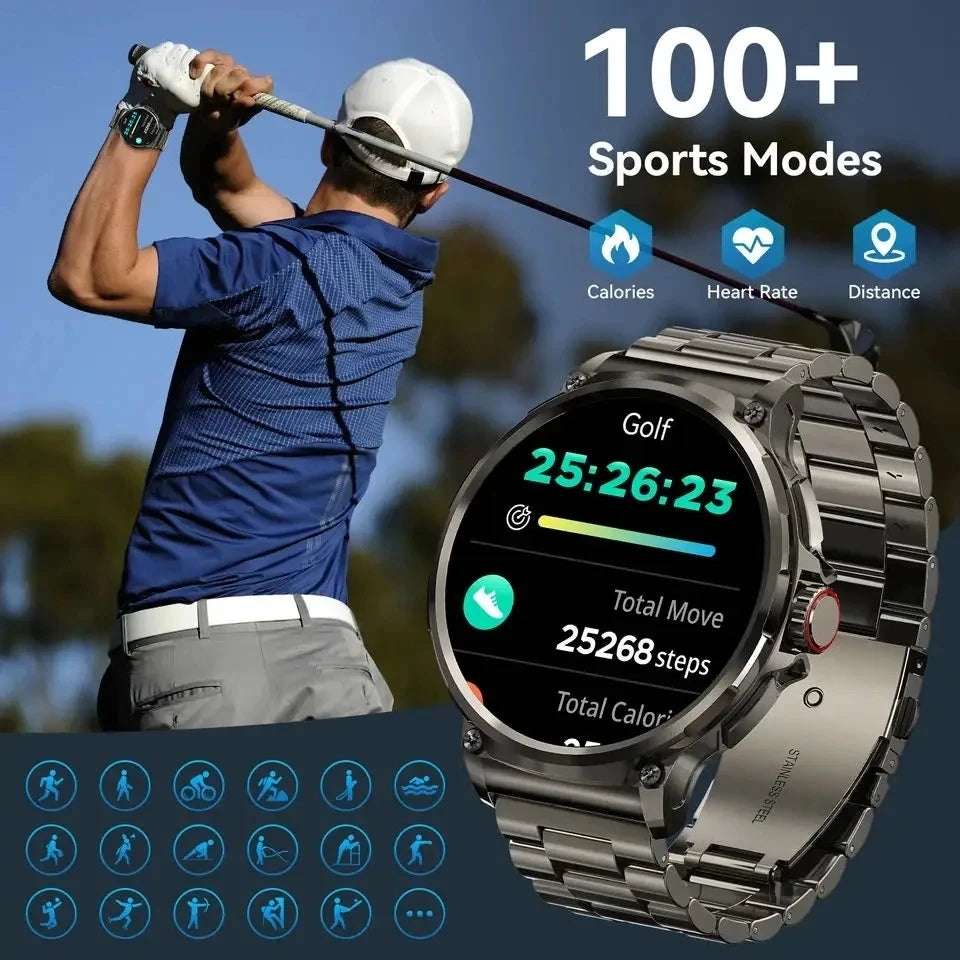 2024 New For Huawei Xiaomi Men GPS Track Smart Watch 1.85 Inch Ultra HD AMOLED Screen 710 Mah Battery Bluetooth Call Smartwatch - Mountain ship