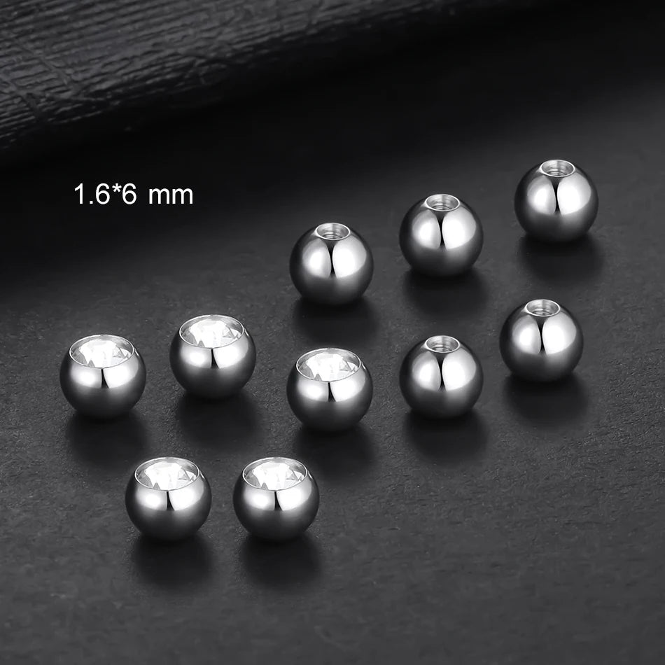10pcs/lot Steel CZ Gem Replacement Spare Balls Labret Tongue Ring Ear Belly Eyebrow Piercing Attachment 16G 14G DIY Body Jewelry - Mountain ship