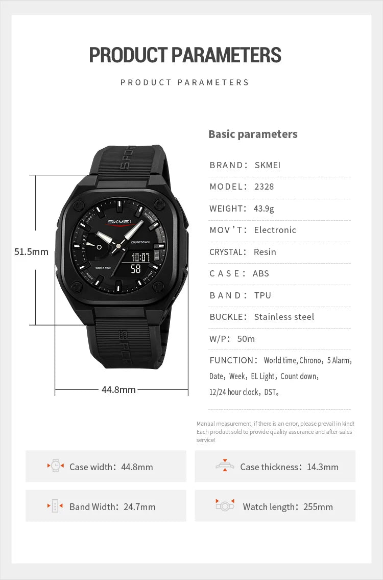 SKMEI Business Digital Electronic Watch Fashion Sports Quartz Watches For Mens Women Waterproof Wristwatches Clock Reloj Hombre - Mountain ship