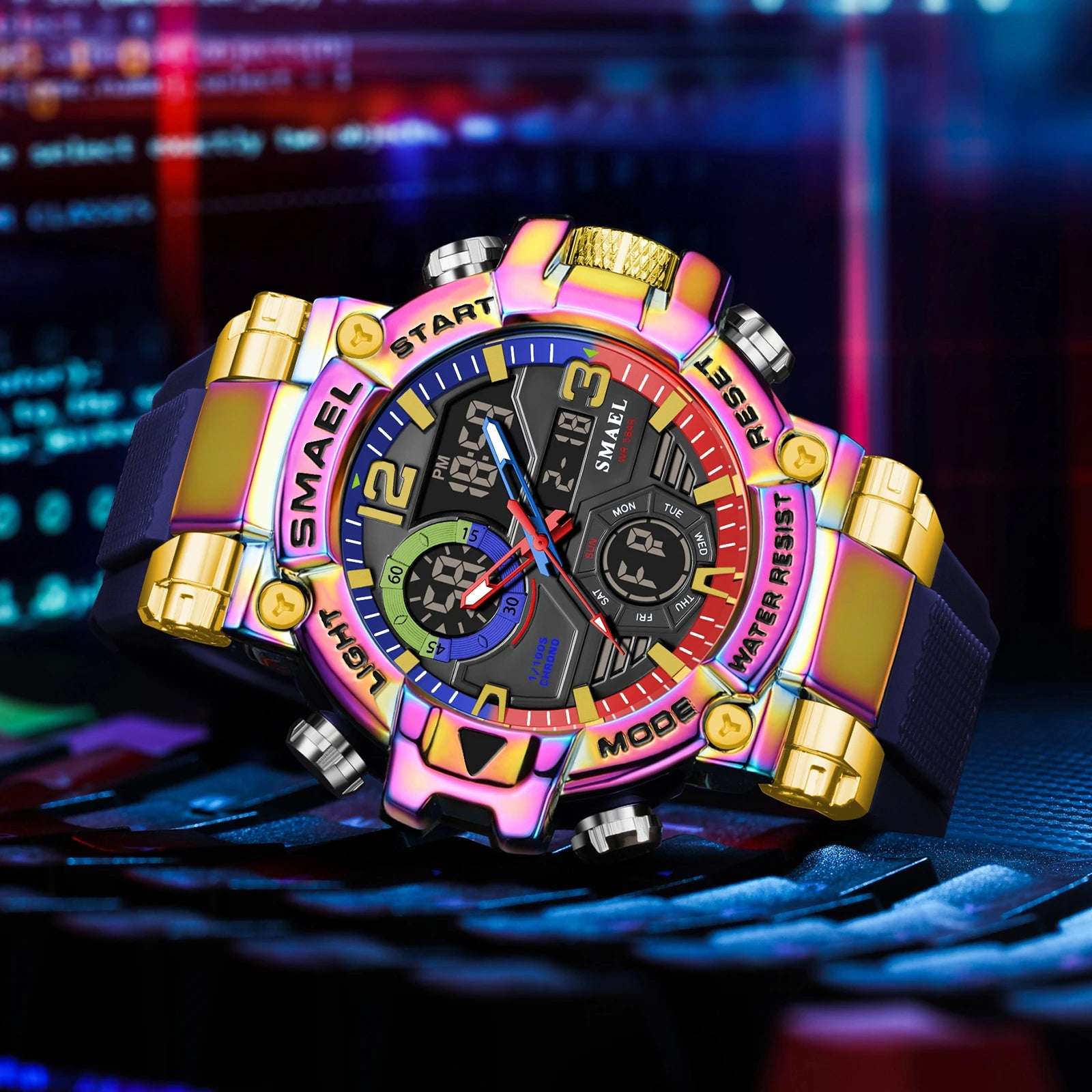 2025 SMAEL Sports Watches Men LED Watches New 50m Waterproof Digital Watches 8110 Shockproof Sports Watches for Men Electrionic - Mountain ship