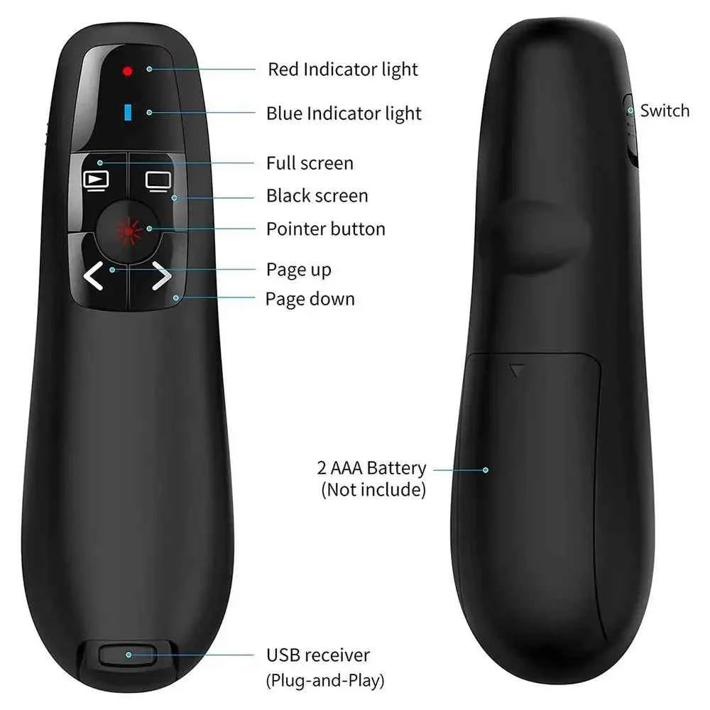 2024 NEW 2.4GHz Wireless Power Point Pen Presentation Clicker USB Remote Control Flip Presenter Pointer PPT Slide Advancer Pens - Mountain ship