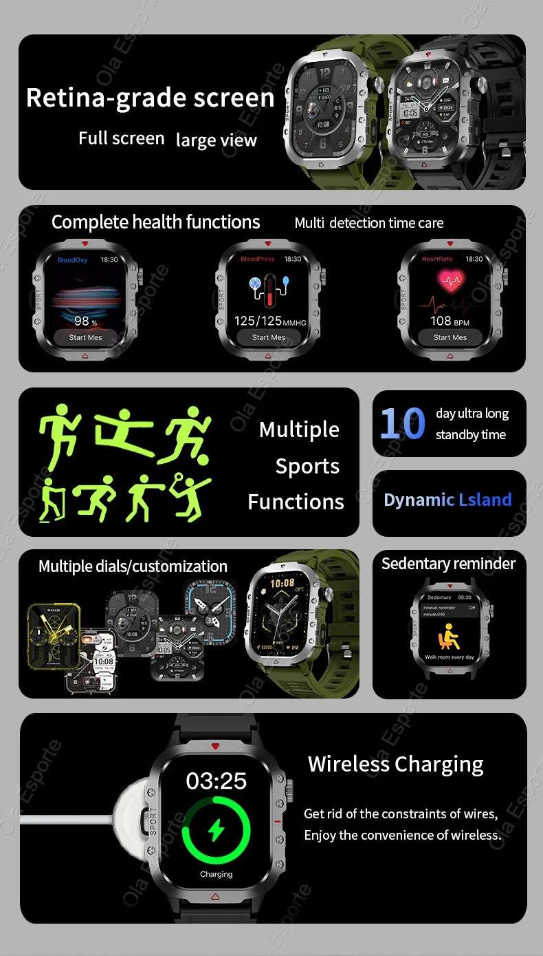 Original Men Smart Watch Bluetooth Call Fitness Clock 3ATM IP68 Swim Waterproof Sports Smartwatch for Women Xiaomi Android 2024 - Mountain ship