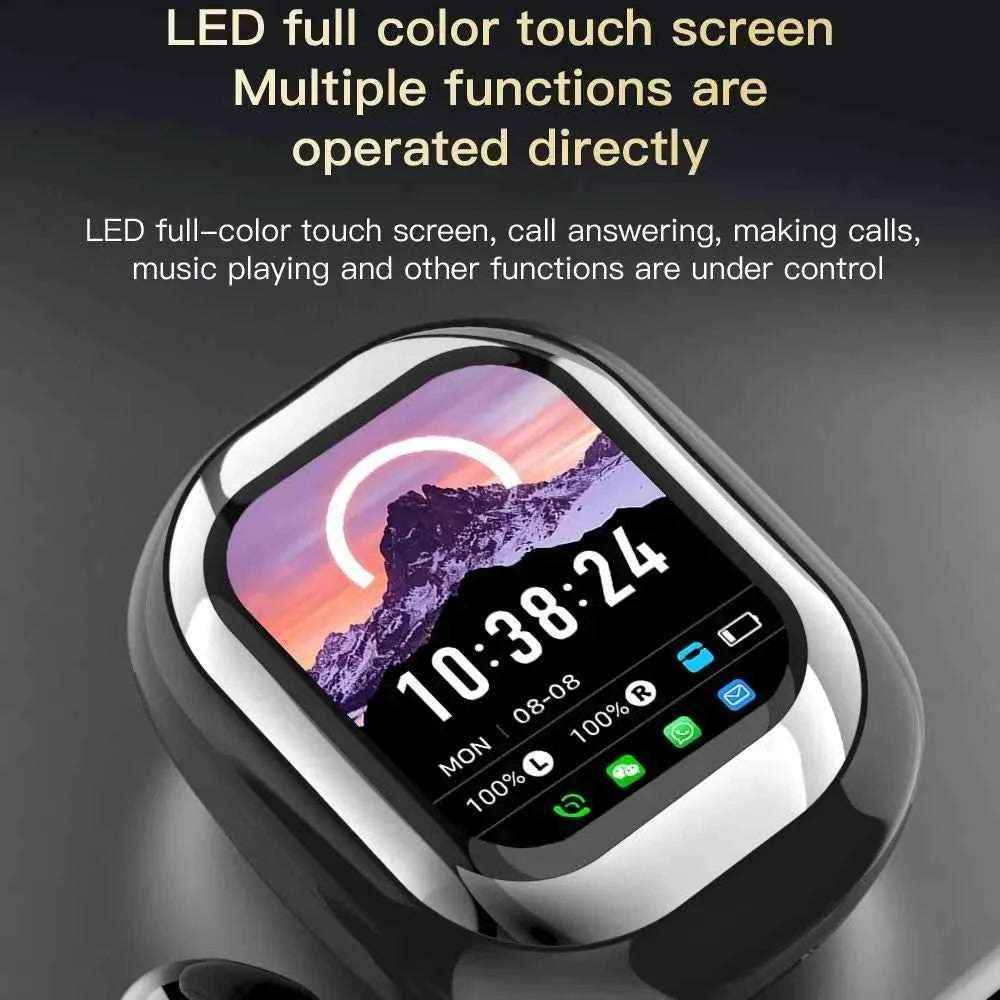 2025 AI Translation Earphones Wireless Bluetooth 5.4 2 Inch Smart Touch Screen Noise Cancellation IPX4 In-Ear Headset - Mountain ship