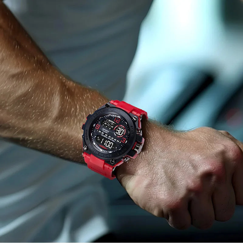 Men Waterproof  Sports Watches Multifunction Electronic Watches Anti Drop and Shock-absorbing Wristwatches - Mountain ship