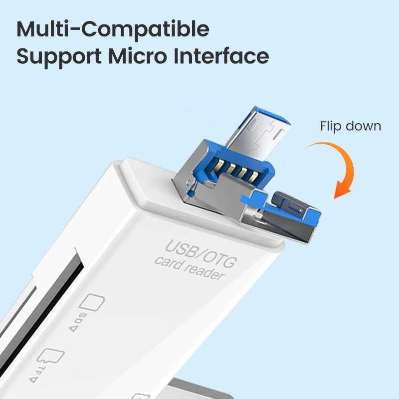 USB3.0 Card Reader 6 in 1 OTG Multifunction Type C Micro TF SD USB Card Reader Adapter Computer Laptop Tablet Phone Accessories - Mountain ship