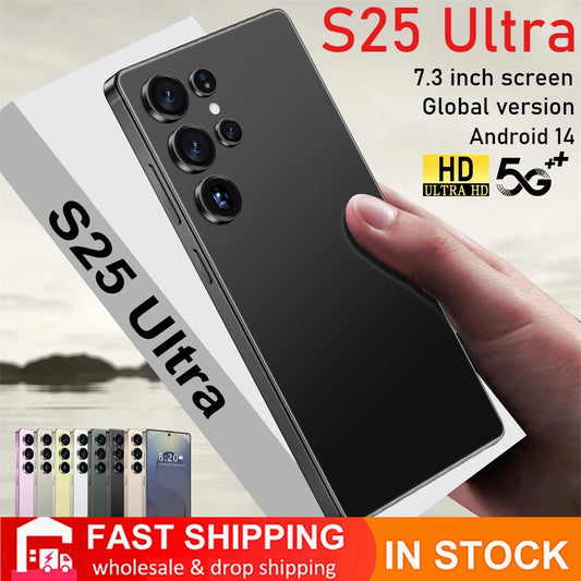 New S25 Ultra 7.3HD Original Smartphone 5G Global Version Mobile Phones Dual SIM Card Android 14 Cell Phone 7800mAh Cellphones - Mountain ship