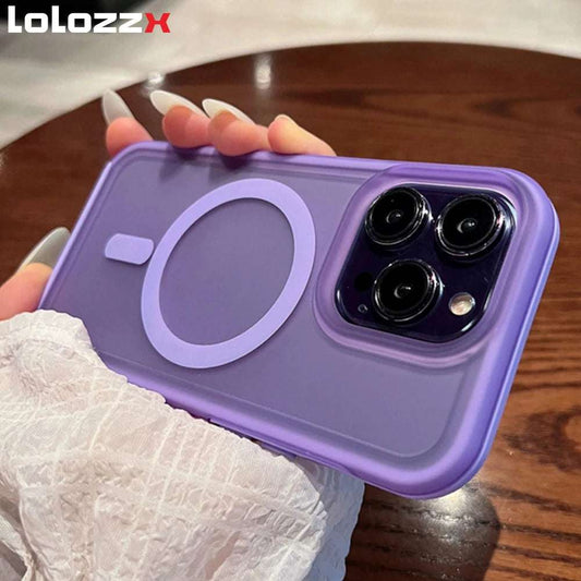 Magnetic For Magsafe Wireless Charging Case For iPhone 16 15 11 12 13 14 Pro Max XR XS 7 8 Plus SE Solid Color Shockproof Cover - Mountain ship