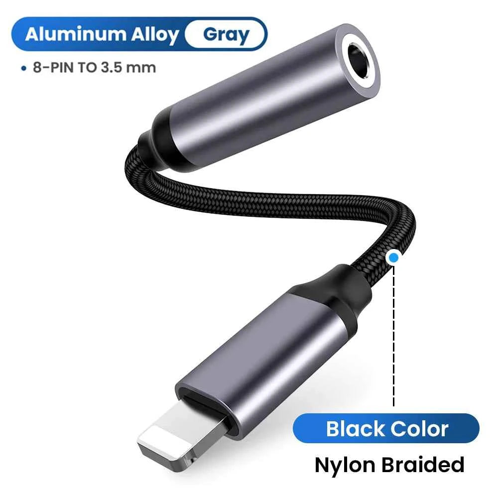 For iPhone To 3 5 MM Jack AUX Cable Adapter For iPhone 12 13 14 Pro Adapter Headphone Connector Audio Splitter phone accessories - Mountain ship