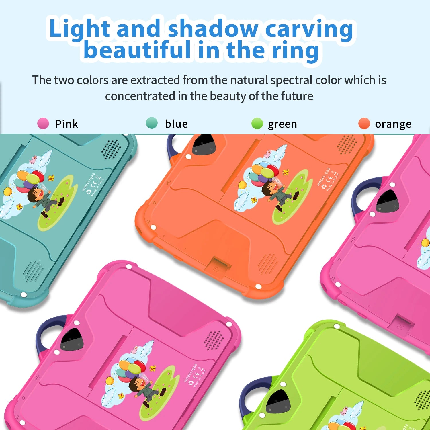 New Cartoon Pattern Kids Tablet 7 Inch Quad Core 4GB RAM 64GB ROM Android Learning Education Games Tablets Children's Gifts - Mountain ship