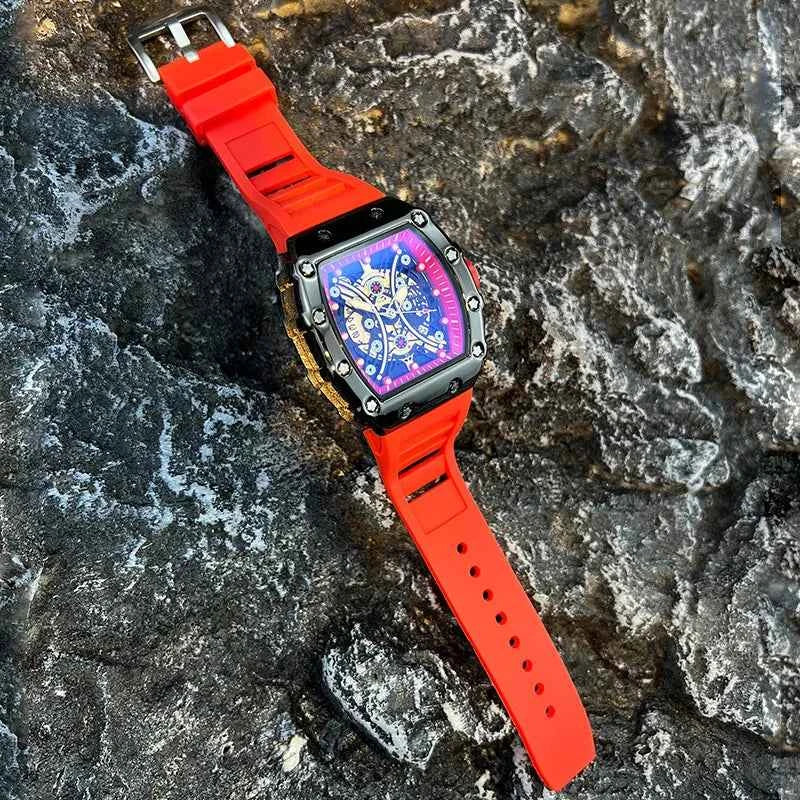 Men's Watch Light Luxury Brand Wine Barrel dial Fashionable Night Glow Sports Watch Calendar Clock Reloj L146 - Mountain ship