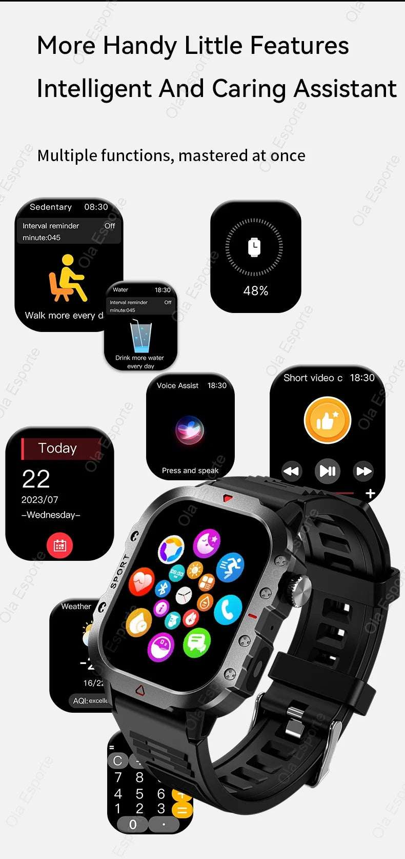 Original Men Smart Watch Bluetooth Call Fitness Clock 3ATM IP68 Swim Waterproof Sports Smartwatch for Women Xiaomi Android 2024 - Mountain ship