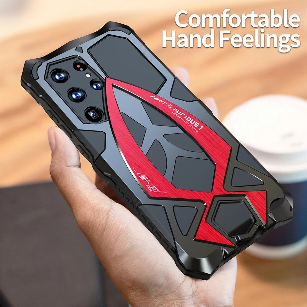 Luphie Metal Full Protect Armor Case For Samsung Galaxy S25 Ultra Phone Cover S24 23 S22Ultra S25 S24 Plus 5G Shockproof Fundas - Mountain ship
