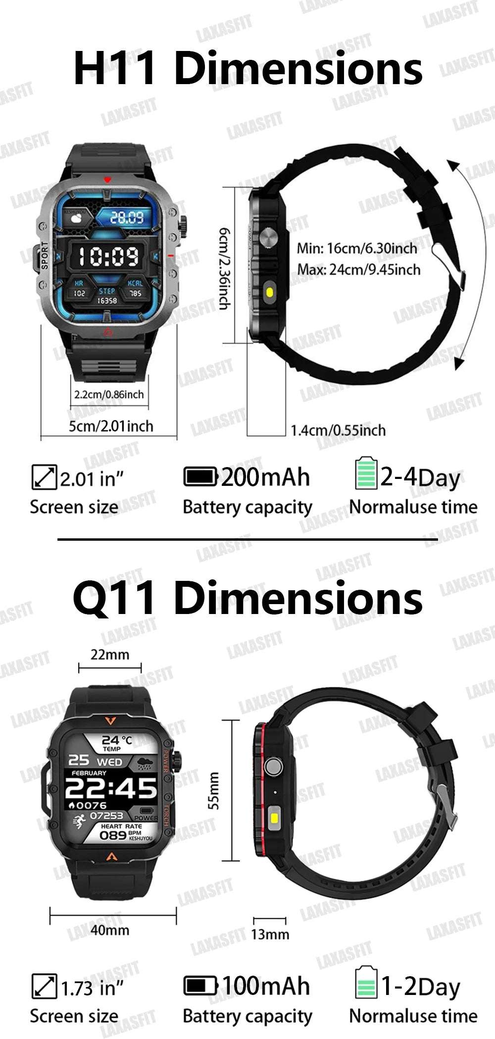 LAXASFIT 2024 Outdoor Military Men's Smart Watch Bluetooth Talk Sports Heart Rate Monitor Smart Watch Android IOS - Mountain ship