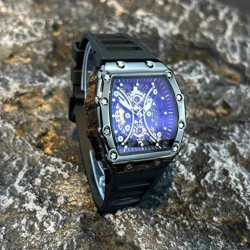 Men's Watch Light Luxury Brand Wine Barrel dial Fashionable Night Glow Sports Watch Calendar Clock Reloj L146 - Mountain ship