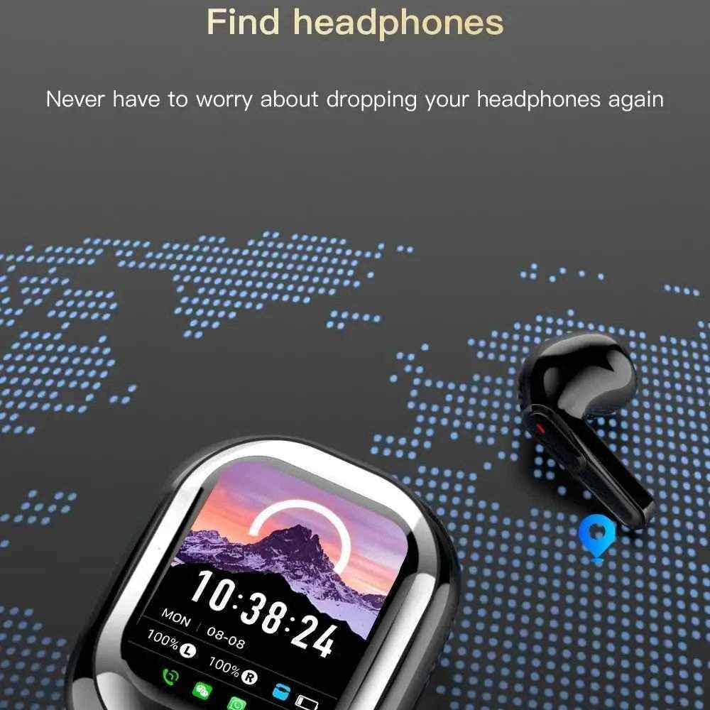 2025 AI Translation Earphones Wireless Bluetooth 5.4 2 Inch Smart Touch Screen Noise Cancellation IPX4 In-Ear Headset - Mountain ship