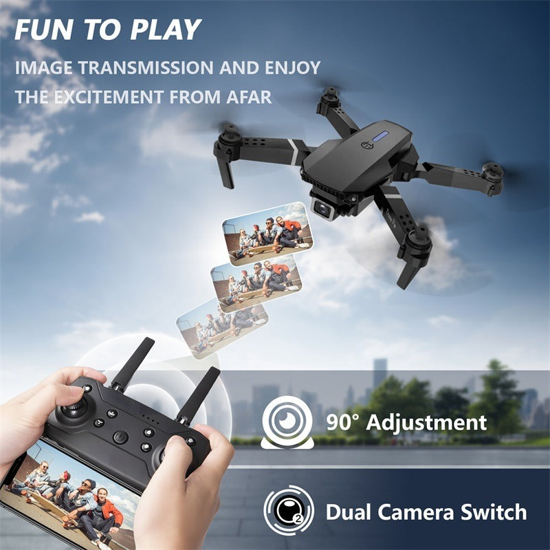 The E88 Dual-camera Drone With Two Batteries Has The Function Of Altitude Hold Mode. It Is Equipped With Dual Lenses And Can Fly Stably. - Mountain ship